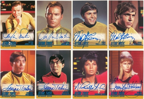 1997-98 Skybox "Star Trek TOS - Autograph Series" Signed Complete Set (85) - Beckett Pre-Cert